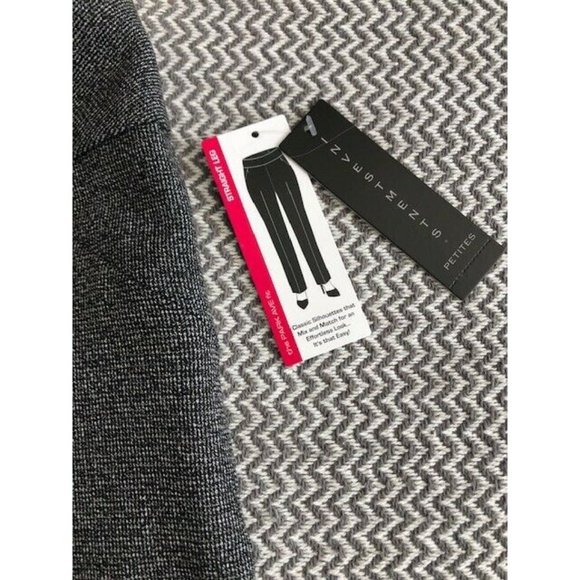 NWT Investments Petite PARK AVE fit Pull-On Straight Leg Tweed Pants w/ Pockets - Picture 9 of 10